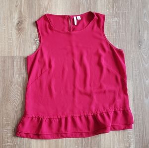 Ruby Pink Sleeveless Peplum Blouse